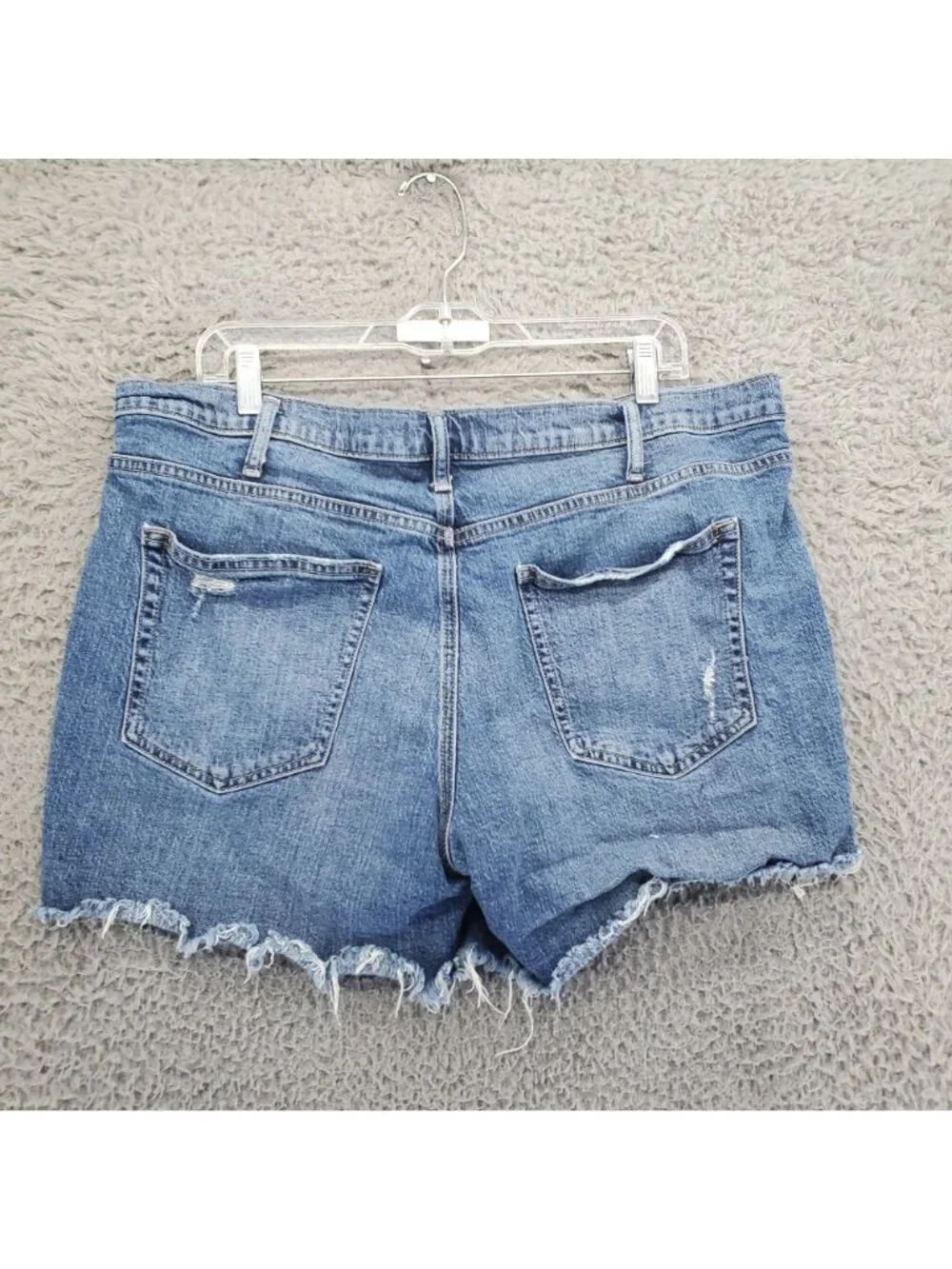 Silver Jeans Shorts Womens Size 14 Blue Stretch Denim Boyfriend Fit Cutoff *Read
